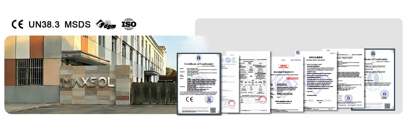 Certificaciones y patentes de Maxsol