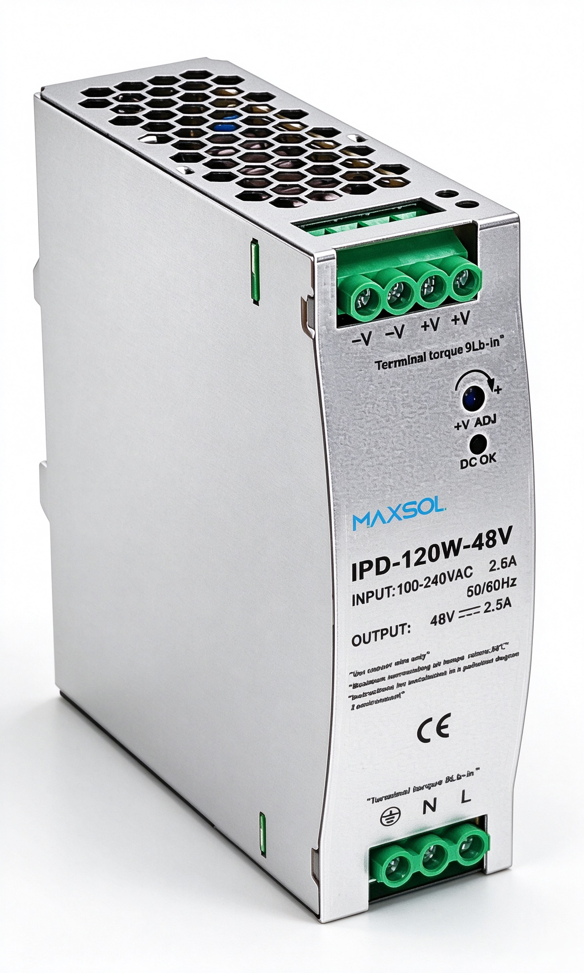 Fuente de alimentación industrial de 48 V CC y 120 W para riel DIN