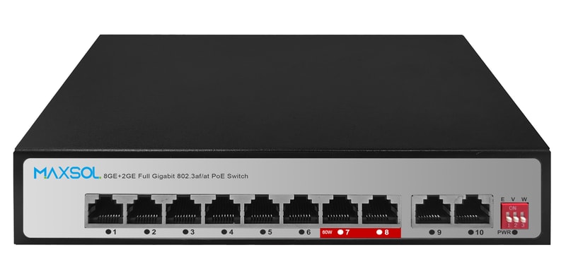 Switch PoE Gigabit no administrable de largo alcance, 8 puertos, 120W
