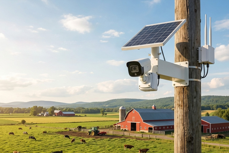 Solución de alimentación solar para CCTV en granjas