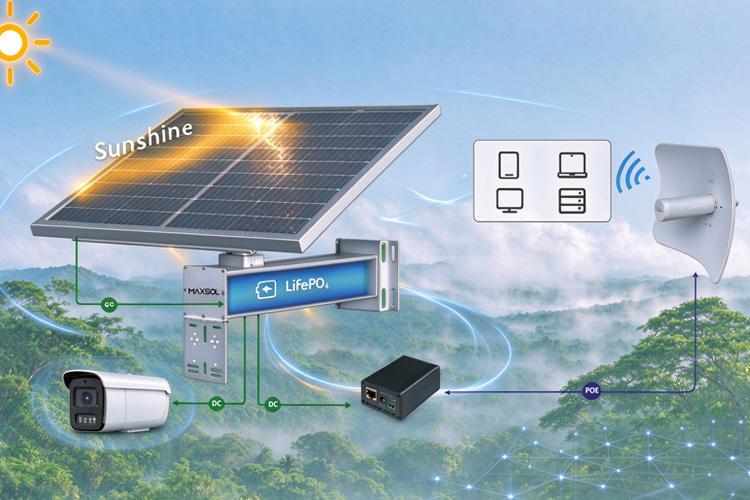 Alimentación solar para videovigilancia IP y CPE inalámbricos